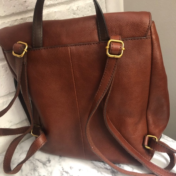 Fossil brown leather backpack - Picture 2 of 5